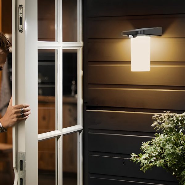 Modern LED Black Outdoor Solar Wall Lights with Motion Sensor - Image 2