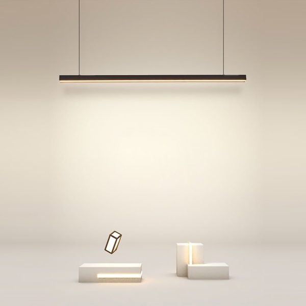 Modern Linear Farmhouse Black Chandelier