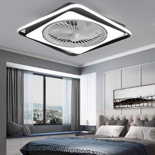 Modern Minimalist Stepless Dimming Invisible Bladeless Ceiling Fan Light for Bedroom - Image 2
