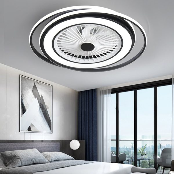Modern Minimalist Stepless Dimming Invisible Bladeless Ceiling Fan Light for Bedroom - Image 3