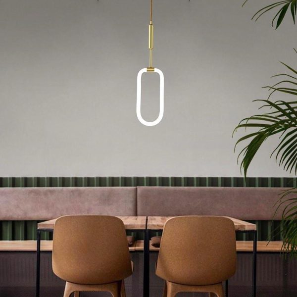 Rounded Rectangular Copper LED Nordic Kitchen Island Lighting Pendant Light - Image 2