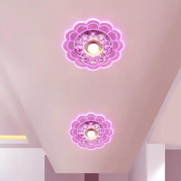 Flower Effect Entryway Lighting Crystal Metal LED Flush Mount Ceiling Light for Baby Kids - Image 3