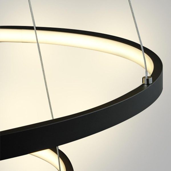 3 Ring Intterweaved Circle Design Pendant Lighting Aluminum Acrylic LED Ceiling Light - Image 20