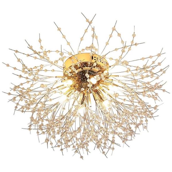 Classic Design Metal Crystal LED Traditional Ceiling Lights with 6 Bulbs - Image 3