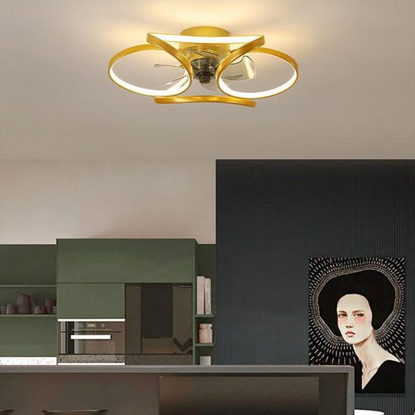Flower LED Modern Flush Mount Ceiling Fan Lights with Remote Control - Image 2