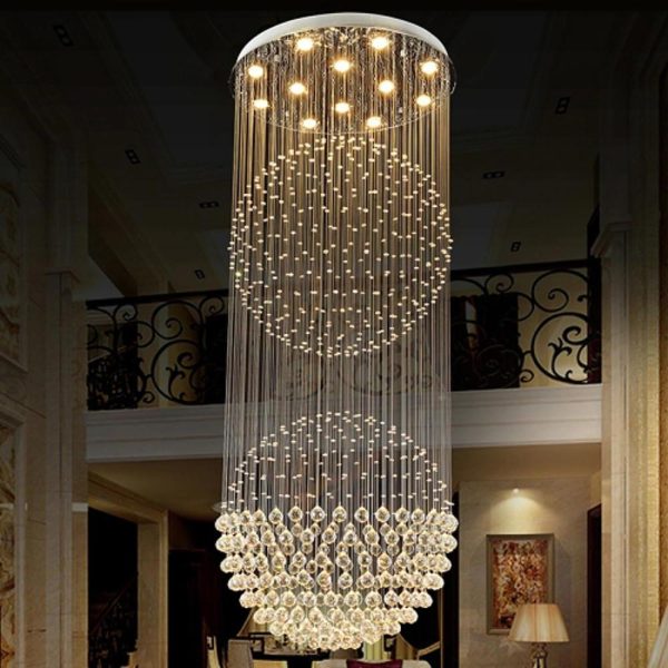 Double Sphere Metal Crystal Rustic Chandeliers Contemporary Chandeliers - Image 2