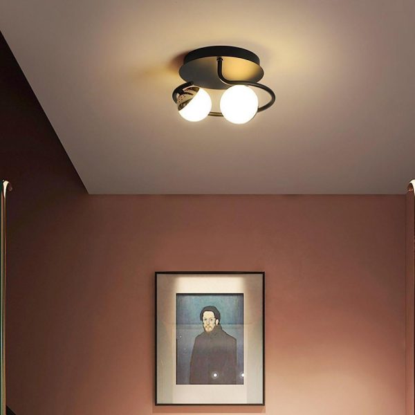 2-Light Globes Design LED Nordic Flush Mount Ceiling Light Ceiling Lamp - Image 2