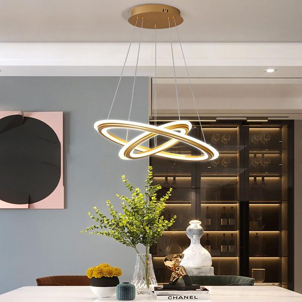 2-light Circles Shaped LED Nordic Chandeliers Hanging Ceiling Lights - Image 5