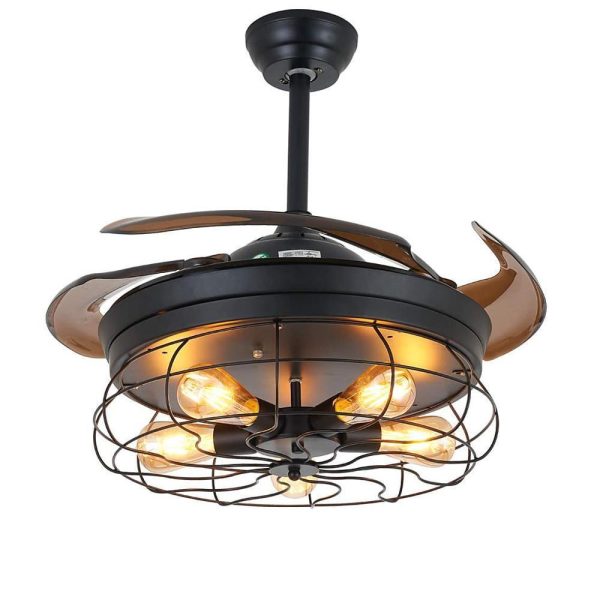 3 Bladed Farmhouse Retractable Ceiling Fan with Light - Image 6