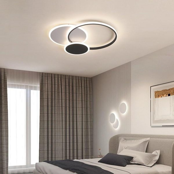 3 Circle Artistic LED Flush Mount Ceiling Light for Bedroom - Image 2