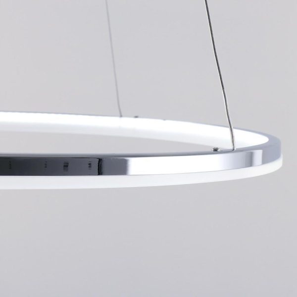 LED Circular Sturdy Modernistic Brushed Nickel Pendant Light With Remote Controller - Image 5