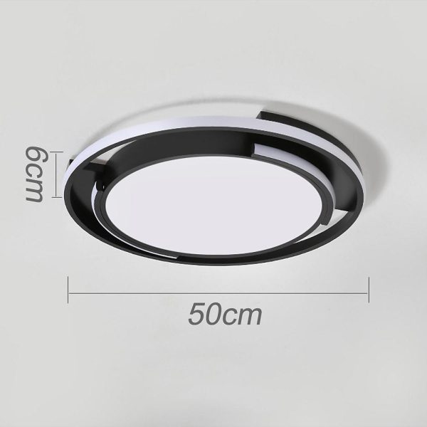Circular Design Dimmable LED Black Nordic Ceiling Lights Flush Mount Lighting - Image 6
