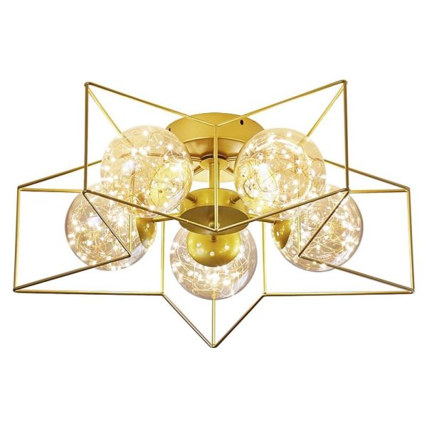 5 Light 5-pointed Star Design LED Modern Flush Mount Ceiling Lighting - Image 3