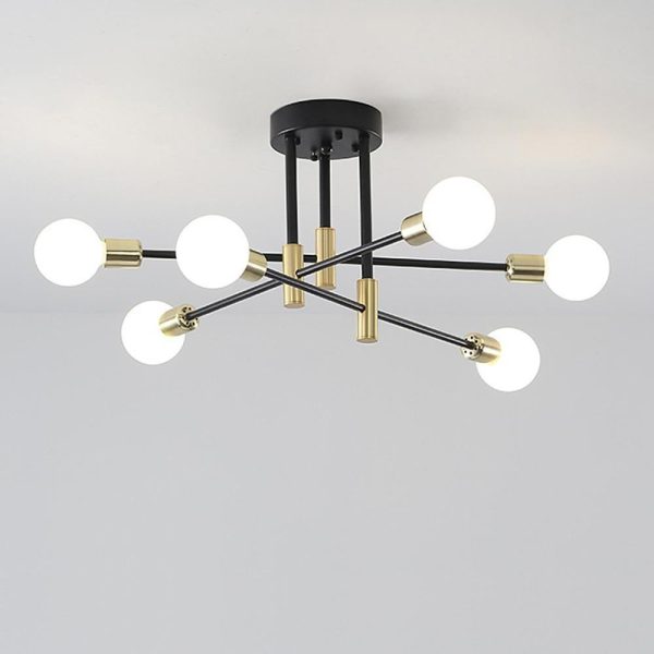 6-light LED Sputnik Design Nordic Flush Mount Lighting Chandelier - Image 5