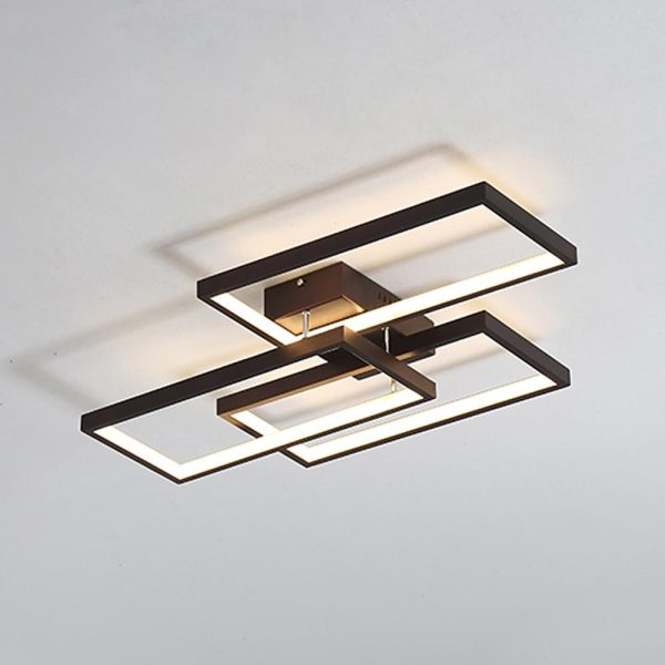 Geometric Rectangle LED Modern Flush Mount Lighting Ceiling Light - Image 7