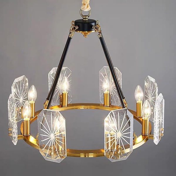 Wagon Wheel Chandeliers - 8 or 10 Lights, Gold Finish - Image 7