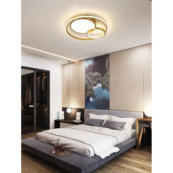 3 Ring Minimalist Acrylic LED Flush Mount Ceiling Light for Bedroom - Image 2
