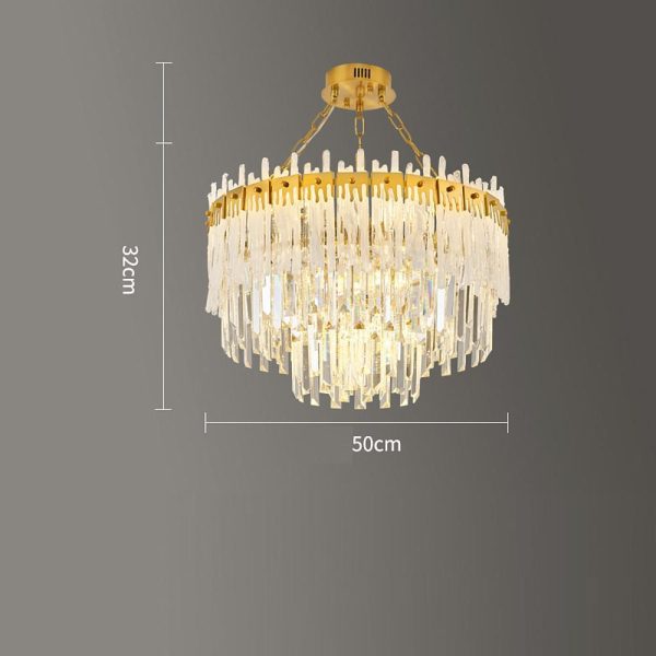 Nordic Style Round Gold Crystal Chandelier: 16'' cord, Gold, Neutral Light - Image 5