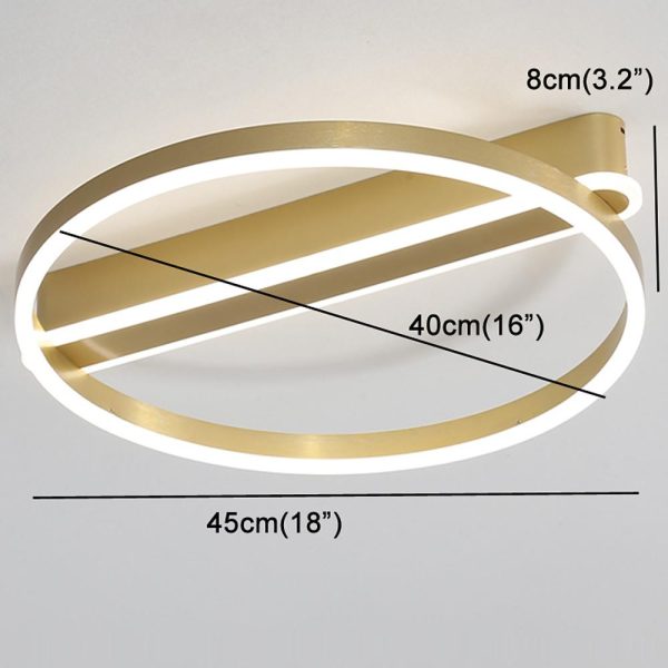 Circle Linear Dimmable LED Modern Ceiling Lights Flush Mount Lighting - Image 10