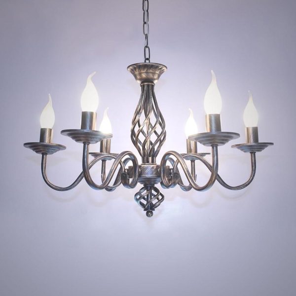 6 Lights Candles-shaped LED Modern Chandeliers Pendant Light Hanging Lamp - Image 4