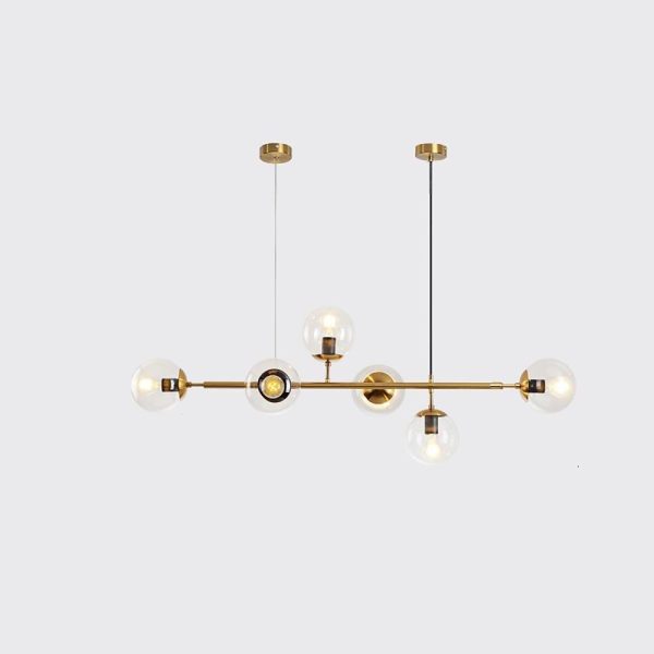 6 Glass Globes LED Electroplated Modern Chandelier Pendant Light Hanging Lamp - Image 6