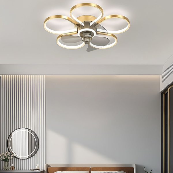 Nordic Flower Ceiling Fan Light LED Flush Mount Ceiling Fan Lamp - Image 4
