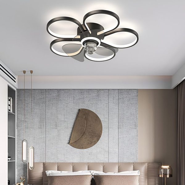 Nordic Flower Ceiling Fan Light LED Flush Mount Ceiling Fan Lamp - Image 3