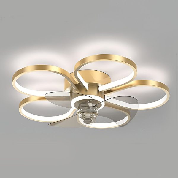 Nordic Flower Ceiling Fan Light LED Flush Mount Ceiling Fan Lamp - Image 6