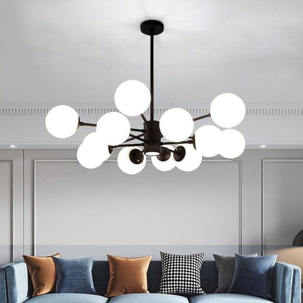 Nordic Glass Globe Chandelier Cluster Entryway Chandelier - Image 2