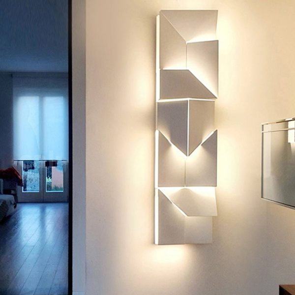 Nordic Minimalist Art Geometric Design Stepless Dimming LED Wall Lamp for Living Room - Image 3