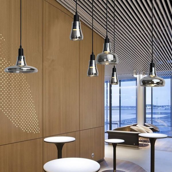 Nordic Minimalist Shadow Glass Pendant Light LED Hanging Lighting for Living Room Bar - Image 3