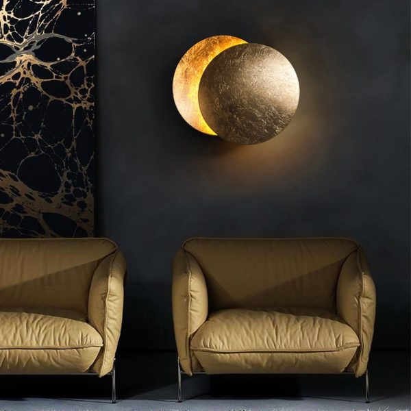 Nordic Minimalist Unique Rotatable Moon-like Design LED Wall Lamp for Bedside Aisle Stairs