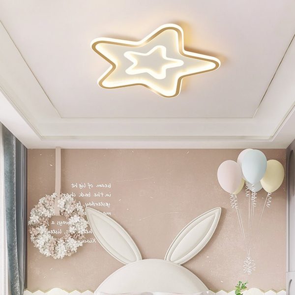 Nordic Simple LED Ultra-thin Five Pointed Star Ceiling Light Kid's Bedroom Lamp - Image 2