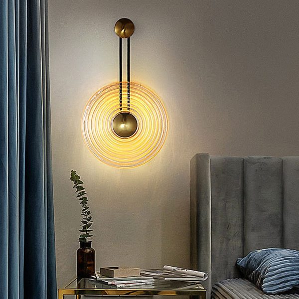 Nordic Unique Corrugated Ripple Glass Ins Aisle Bedside Decorative LED Wall Lamp - Image 2