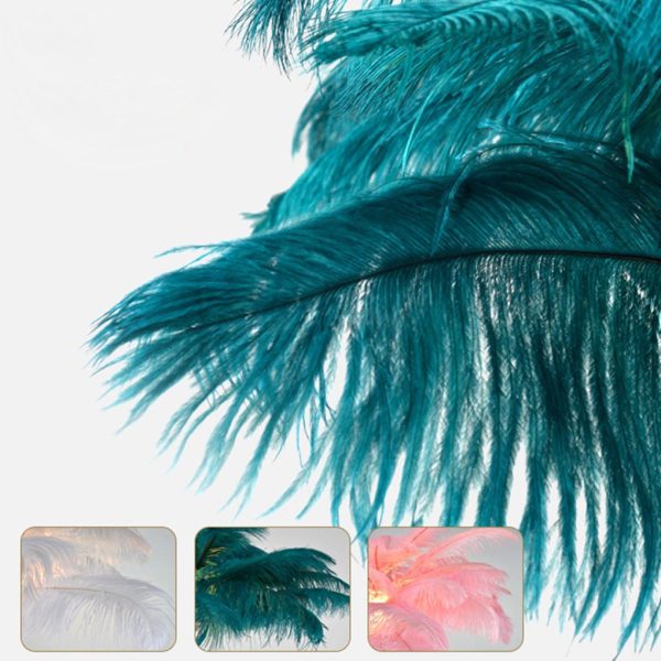 30 Inch Statement Ostrich Feather Decorative Accent Floor Lamp - Image 9