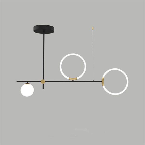 Circles LED Black Modern Chandeliers Island Lights Hanging Lamp Pendant Light - Image 4