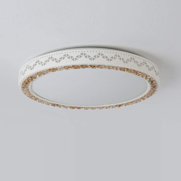 Circular Geometric Pattern LED White Modern Ceiling Light Flush Mount Lighting - Image 5