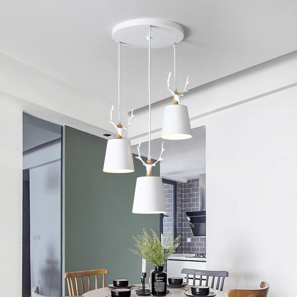 3-light Antler Design LED Classic Chandelier Pendant Light Hanging Lamp - Image 4