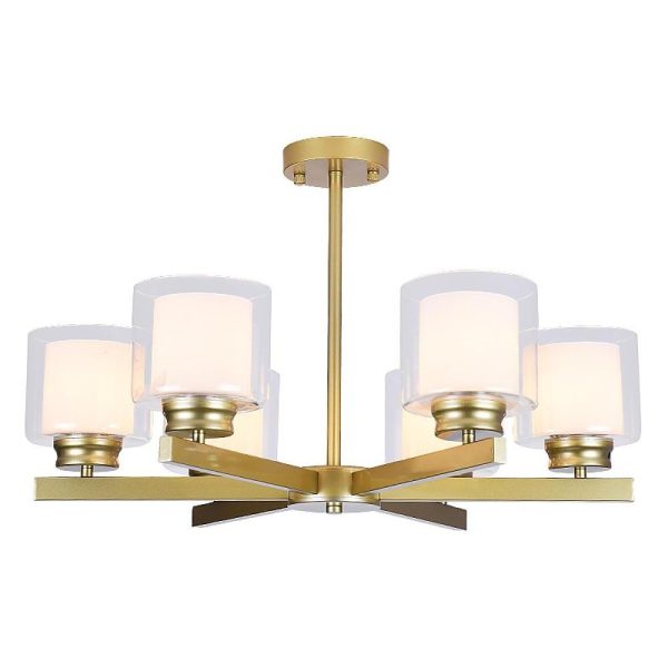 6-light Glass Candlestick Design LED Modern Chandeliers Ceiling Lights - Image 5