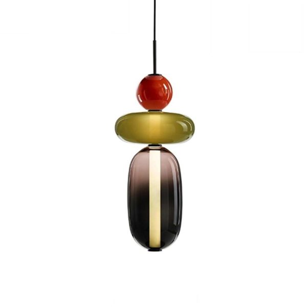 Multiple Shapes Colored Glass Pendant Light Metal Pendant Lighting - Image 11