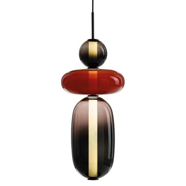 Multiple Shapes Colored Glass Pendant Light Metal Pendant Lighting - Image 5