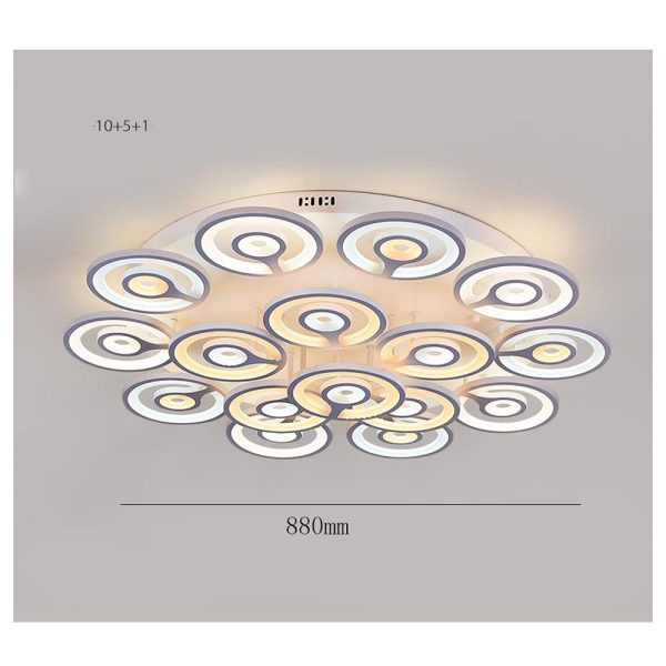 Round Flower Shaped LED Modern Flush Mount Lighting Ceiling Lights Hanging Light - Image 6