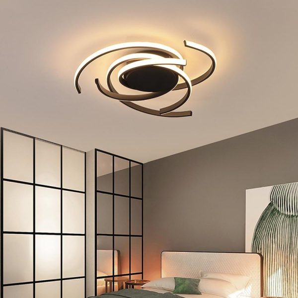 Abstract Curve Dimmable LED Nordic Ceiling Lights Flush Mount Lighting - Image 3