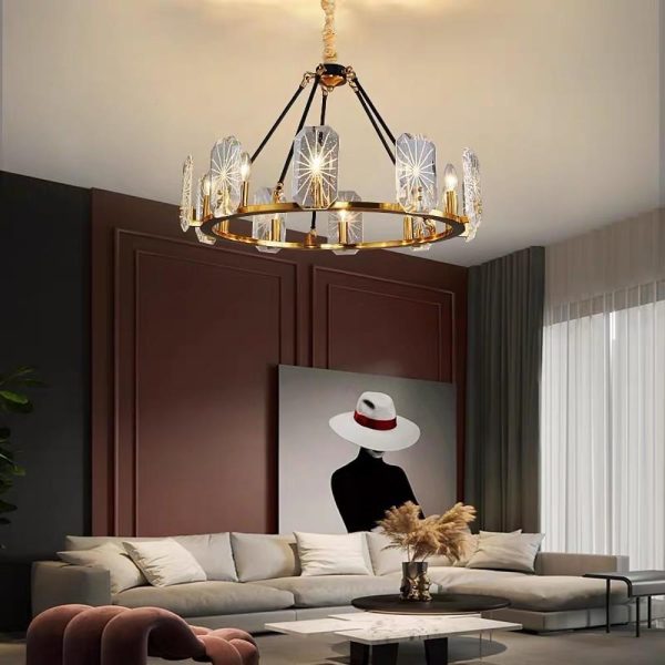 Wagon Wheel Chandeliers - 8 or 10 Lights, Gold Finish - Image 5