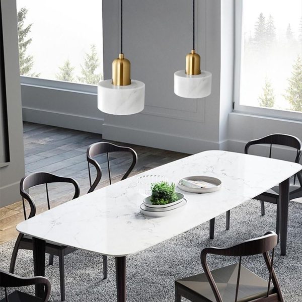 Cylindrical Electroplated Metal Resin LED Modern Pendant Lighting - Image 2