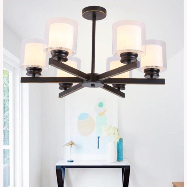 6-light Glass Candlestick Design LED Modern Chandeliers Ceiling Lights - Image 2