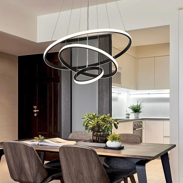 3 Ring Design Pendant Lighting Acrylic Aluminum Pendant Unique LED Ceiling Light - Image 5