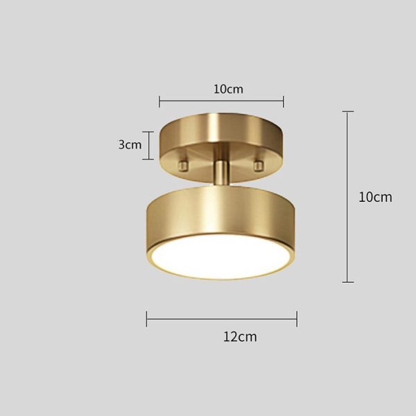 Circular Electroplated Copper LED Nordic Adjustable Ceiling Lights Flush Mount Lighting - Image 7