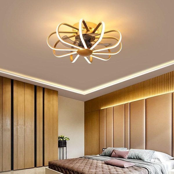 5 Blade Modern Ceiling Fans With Surrounding Exterior LED Lights - Image 3