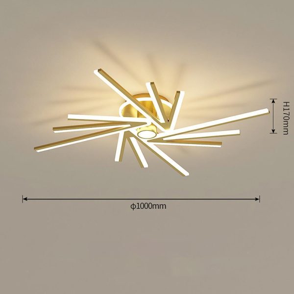 Abstract Tube Flower Shaped LED Nordic Flush Mount Lighting Ceiling Lights - Image 7